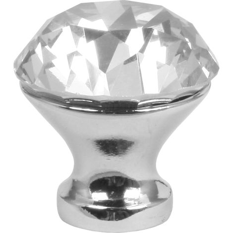 Domino Elegante Crystal A Möbelknopf 25mm in Chrom & Weiß (1/5)
