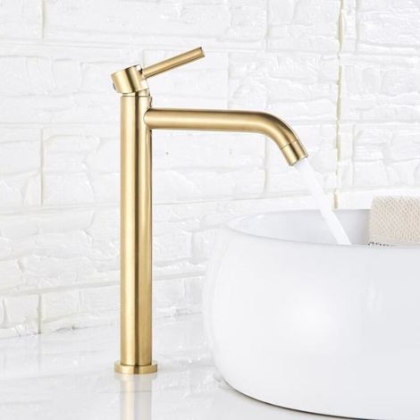 Bardusch - Robinet de Lavabo - Robinet de Salle de Bain - Mitigeur Robinet - Or Brossé (1/4)