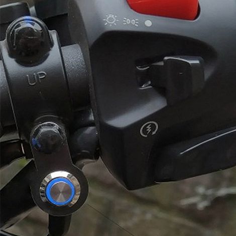 Motorcycle LED headlight and spotlight switch, handlebar stainless steel bracket, electric scooter switch button (1/3)