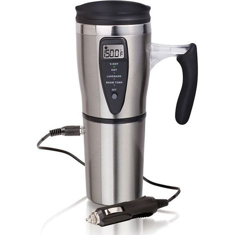 Thermo-Kaffeebecher fürs Auto, beheizter Autobecher, 12 V, Stahl