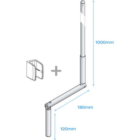 Manivelle Volet Roulant Complète 1,3m SELECTALU - Ø12mm - Blanc (1/2)