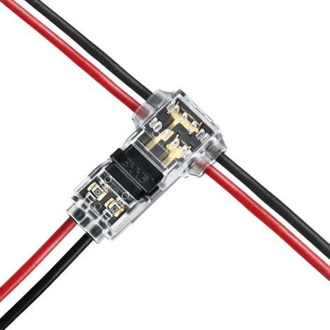 Ecleanfy - 12 pièces Connecteur en T 2 broches pour fil electrique 20/22 AWG Voiture Étanche- sans soudure en fils câble LED éclairage etanche (1/5)