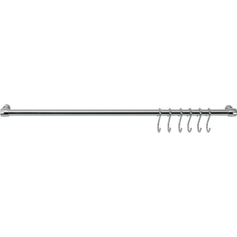 Verchromte Stange 60 cm + 6 Lonardo S-förmige Chromhaken