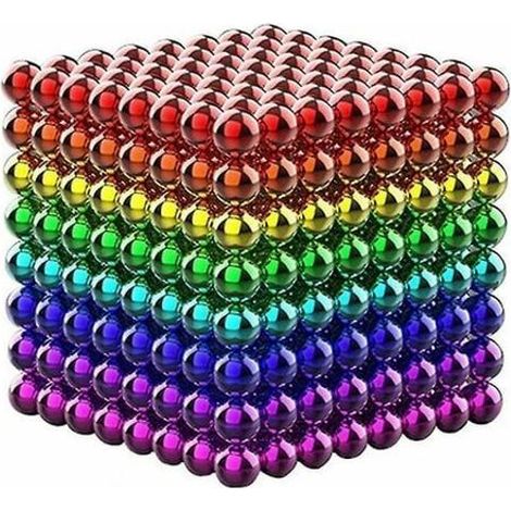 Billes magnétiques 512 pièces 5mm, jeu de construction créatif anti-stress, jouet de bureau éducatif, boules aimantées colorées pour adultes et enfants (1/3)