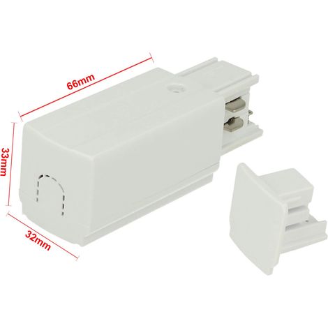 Kit Connettore Alimentazione Destra + Terminale Chiusura Colore Bianco Per Binario Guida Trifase CB40101 CB40102 CB40103 (1/3)