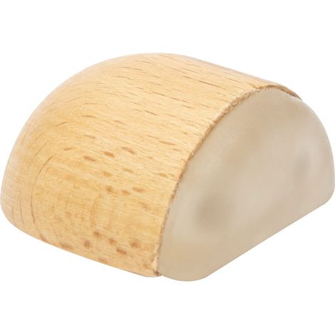 WAGNER Fermaporta LEGNO - 40 x 39 x 34 mm I Fermaporta a pavimento da incollare I Corpo in legno di faggio massiccio, protezione paracolpi in gomma termostatica - 15509411 (1/4)