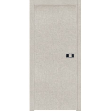 Bloc-porte pose fin de chantier collection PREMIUM Miro avec poignée Exclusive noire H204 x l73 cm aspect textile opale réversible