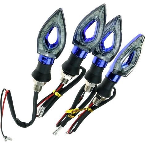 4pcs 12 LED Motorcycle/Bike Turn Signal Indicators Blue (1/3)