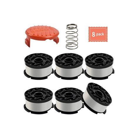 Lot de 2 têtes automatiques BLACK+DECKER – Remplacement direct AF‑100‑3ZP – Fil pré‑enroulé, modèle B6+1+1, capot inclus (1/5)