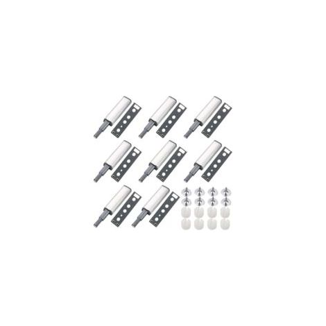 Push to Open Aimant Porte Placard 8 Pièces Métal Loquet Magnetique Push Open Poussoir Placard Fermeture Magnétiques pour Armoire Systeme Push to Open Amortisseur Tiroir