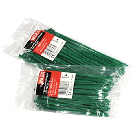 Fascetta per cablaggio verde VALEX 1201050 - 100 pz - 250 x 3,6 mm - poliammide 6.6, 250 x 3,6