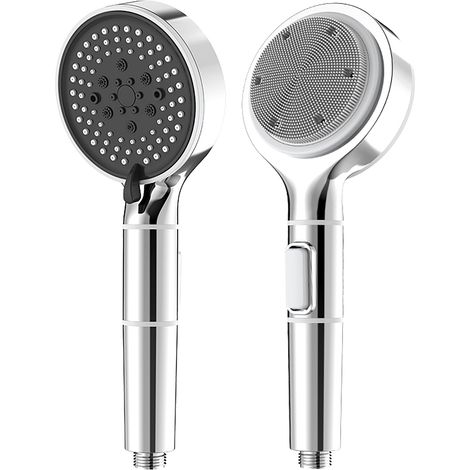 Pommeau de Douche, Pommeau Douche Anti Calcaire Économiseur d'Eau Haute Pression Filtre à Coton PP Remplaçable- Pommeau de douche à chasse d'eau double face (1/5)