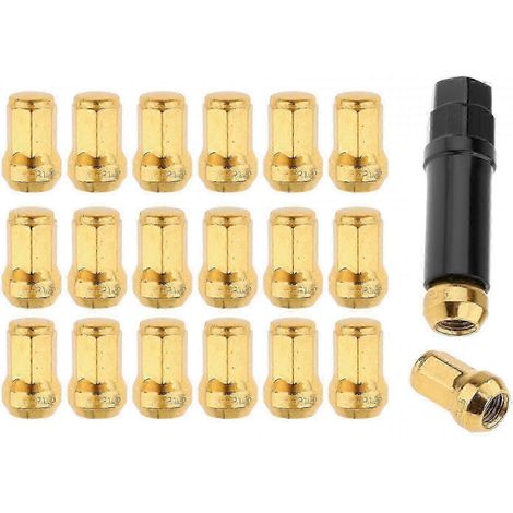 Lot de 20 écrous de roue M12 (acier au carbone forgé à froid, couleur or, pas M12x1.25) – Installation facile (1/4)