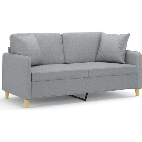 Maison Exclusive - Divano a 2 Posti con Cuscini Grigio Chiaro 140 cm in Tessuto