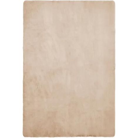 Tapis descente de lit - JUANIO - 170×120×1,5 cm - Microfibre polyester 650 g/m² - Beige (1/3)