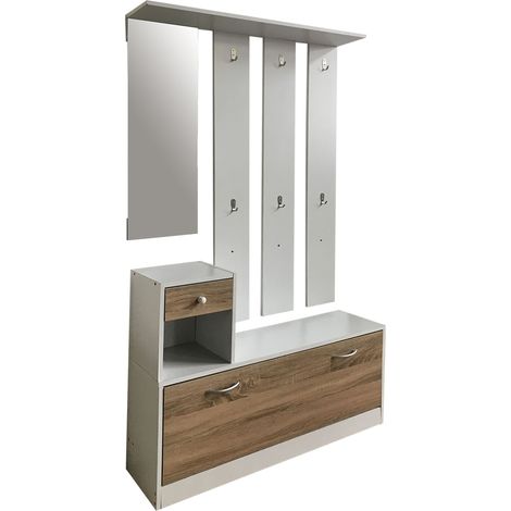 Set mobile appendiabiti da ingresso funzionale Arcohang - Legno Naturale (1/4)