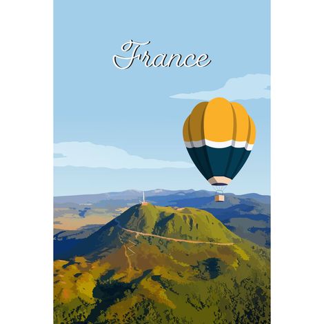 Tableau sur toile illustration montgolfière 30x45 cm - Impression sur Toile Murale Décorative - Image imprimée en HD sur Toile - Toile sur Châssis en Bois FSC - Fabriqué en France (1/5)