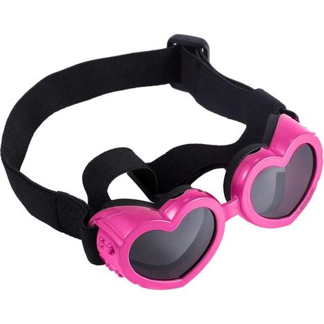 Lunettes de protection pour petits chiens (roses), lunettes de protection coupe-vent réglables pour chiens, lunettes de soleil pour chiens