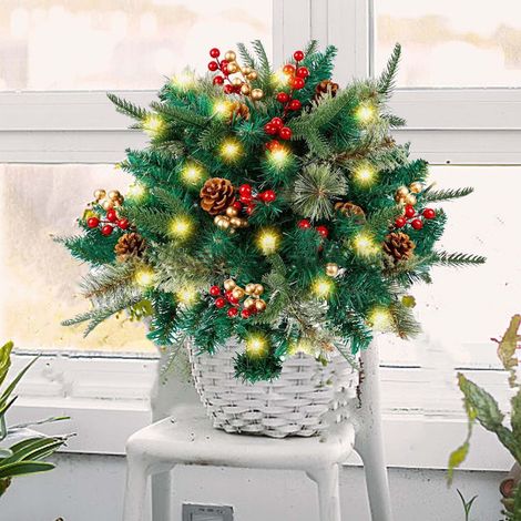 Arbre De Noel Extérieur - Piquet Décoratif Avec Éclairage Intégré - Pour Jardin Allée Ou Entrée - Lot De 2 (1/5)