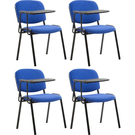 Lot de 4 Chaises Ken en tissu avec tablette rabattable Bleu (1/4)