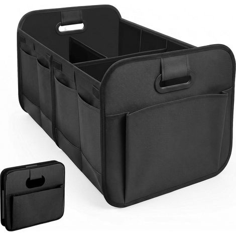 Organisateur de Coffre Pliable 600D Oxford avec Compartiments & Poignée Noir