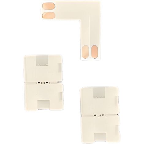 3 Pezzi Connettore 5mm Angolare 90° 2 PIN, Per Curvare 2 Striscie Led Smd con Passo da 5mm Senza Saldare