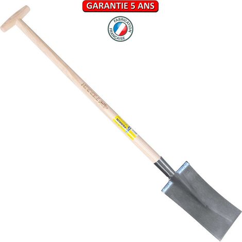 OUTILS PERRIN Bêche 28 cm avec deux rebords montés emmanché béquille tourné (1/2)