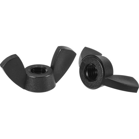 50pcs M5 Écrou Papillon Écrous à Oreilles Nylon Noir (1/5)