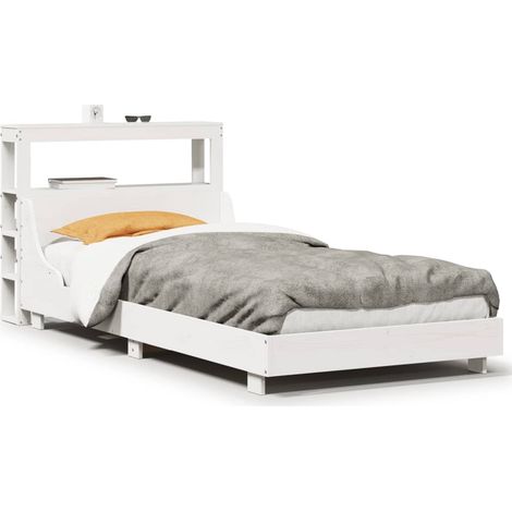 Maison Exclusive - Letto senza Materasso Bianco 90x190 cm in Legno Massello Pino (1/5)