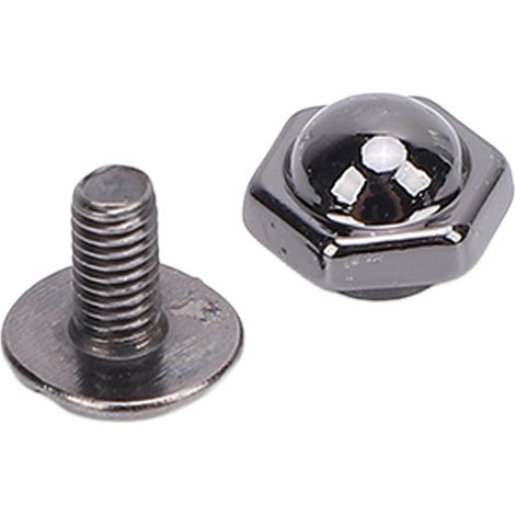 Lot de 50 rivets et goujons de 8 mm en alliage de zinc, vis à tête hexagonale fendue pour la maroquinerie et la décoration de vêtements, couleur canon de fusil (1/5)
