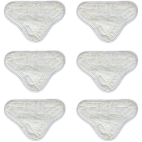 Paquet de 6 tampons de nettoyage pour vadrouille à vapeur en microfibre, vadrouilles à vapeur de remplacement compatibles H2O X5 H20 lavables (1/4)