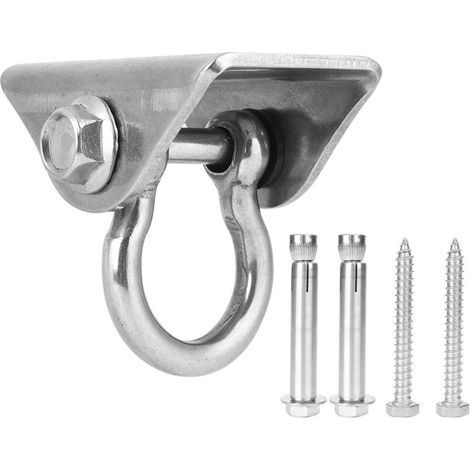 Crochet de Suspension Pivotant en Acier Inoxydable Type D – Accessoire pour Chaise ou Hamac avec Plaque Fixe, Installation Facile (1/5)