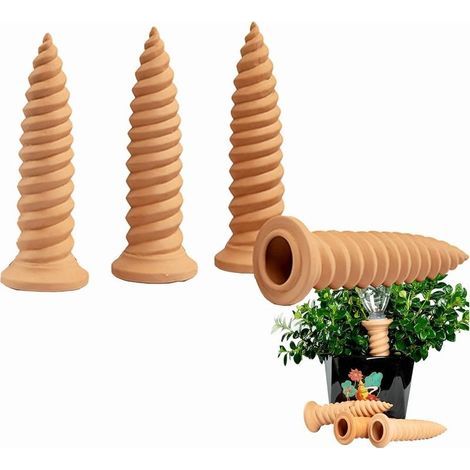 4 Pièces Arrosage Goutte à Goutte Ollas Terre Cuite Arrosage Automatique Plantes Irrigation Goutte a Goutte Bouteille pour Jardin Maison Intérieur Extérieur (1/5)