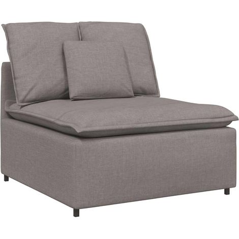 vidaXL Modulo Centrale Divano Modulare con Cuscini Tortora 100 cm (1/5)