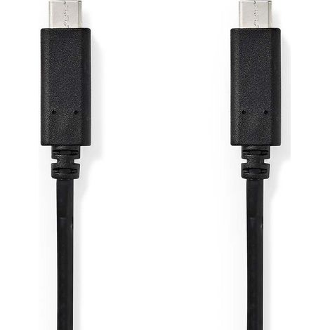 Nedis USB-Kabel / USB 3.2 Gen 1 / USB-C™ Stecker / USB-C™ Stecker / 60 W / 4K@60Hz / 5 Gbps / Vernickelt / 3.00 m / Rund / PVC / Schwarz / Box