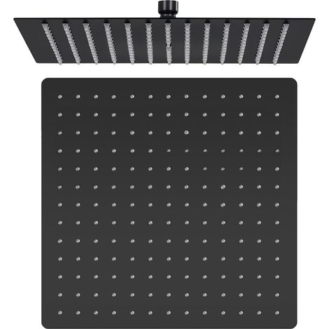 Rociador de ducha negro mate 40 cm de techo cuadrado de Valaz (1/2)