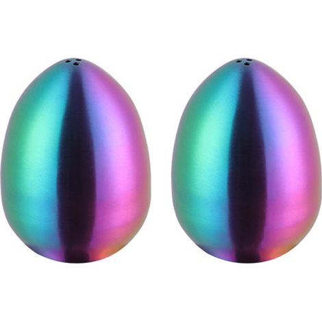 Pot À Épices En Acier Inoxydable - 2 Bouchons Réglables - Pour Sel Et Poivre - Usage Cuisine Intérieure - Lot De 2 (1/5)
