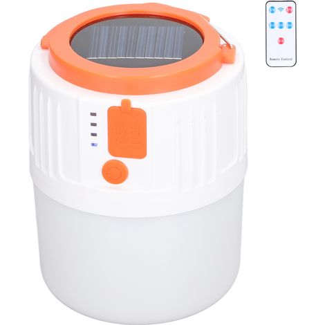 Lampe de camping solaire à commande vocale, 5 modes, induction automatique, chargement USB, étanche, idéale pour les tentes et les activités de plein air. (1/5)