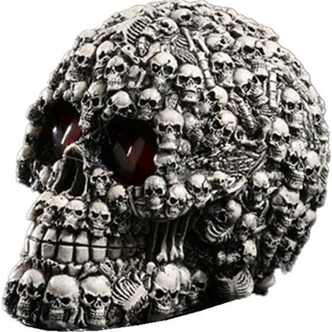 Halloween Skull Statue Gothic Car Home Decor Fish Tank Skeleton Decoration Reptile House Waterproof Paint (1/5)