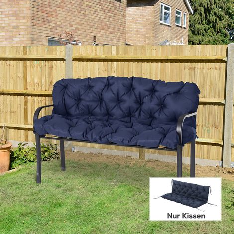 Coussins d'assise pour bancs, coussins de banc avec sangles de fixation, pour 3 personnes maximum, garnissage en mousse, coussins d'assise (1/5)