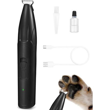 Tondeuse à poils pour pattes de chien - Pour tailler les poils des pattes et de la croupe - 1 pièce (noire) (1/4)