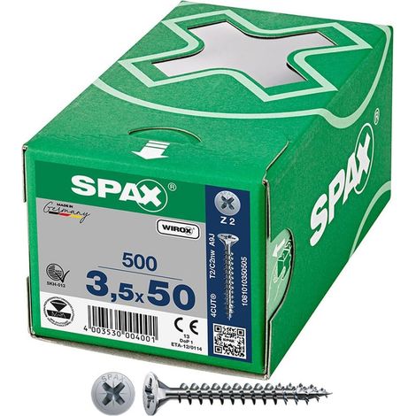 Scatola di viti universali “Wirox” a testa piatta Ø3,5x50mm (500 unità) SPAX