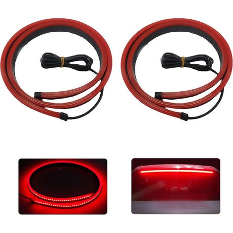 2 Piece Set, High Mount Brake Light, Car Signal Light, High Mount Brake Light, Car Tailgate Strip, Safe Driving Warning Light, 90cm Cuttable Rear Third Brake Light (1/4)