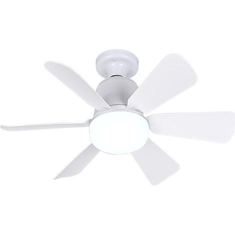 Deckenventilator mit Licht und Fernbedienung, LED-dimmbarer Deckenventilator mit integrierter 40-W-E27-Lampe, 6 Flügel, 3 Geschwindigkeiten, leise, für Wohnzimmer, Schlafzimmer, Schlafzimmer (weiß) (1/5)