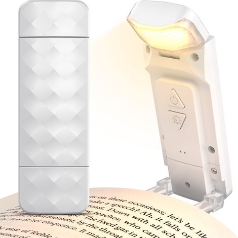 Lampe de Lecture, Liseuse Lampe lecture pour lire au lit lampe livre lecture Rechargeable 3 Couleurs Protection des Yeux,Blanc
