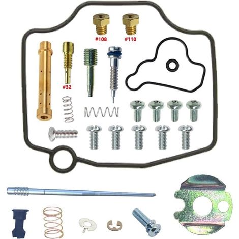 Kit de réparation de carburateur pour XC125 1989-1990 125 cm³ Kit de base Compatible avec XC125 monocylindre 125 cm³ joints en nitrile résistant à l'essence, gicleurs en laiton de précision, joint (1/2)