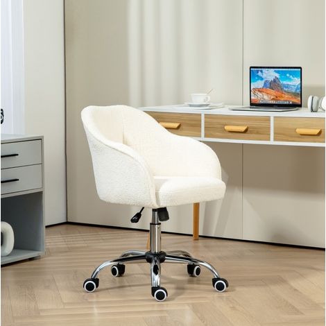 Schreibtischstuhl Stuhl höhenverstellbar Teddyoptik OKMYHOME (1/5)