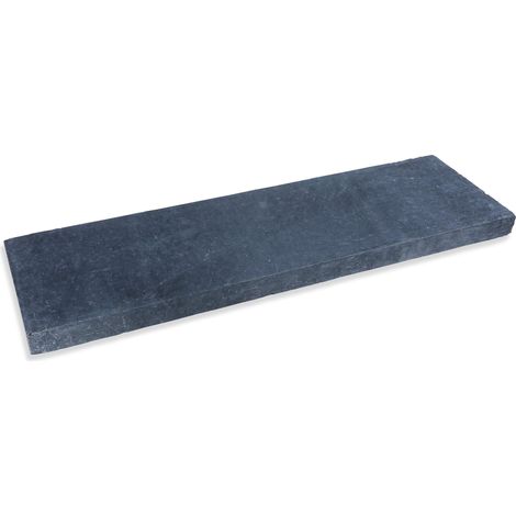 Margelle de piscine en pierre naturelle bleue – Dimensions 100x30x5 cm – Bord droit – Finition vieillie pour extérieur (1/2)