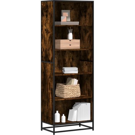Estantería madera de ingeniería roble ahumado 60x35x170,5 cm vidaXL (1/5)