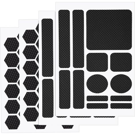Lot de 4 bandes adhésives antidérapantes prédécoupées pour téléphones portables, souris et tasses (noir) (1/5)
